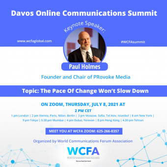 Paul Holmes at Davos Communications Summit - July 8, 2 pm CET on Zoom