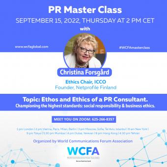 PR Master Class on Social Responsibility & Business Ethics – September...